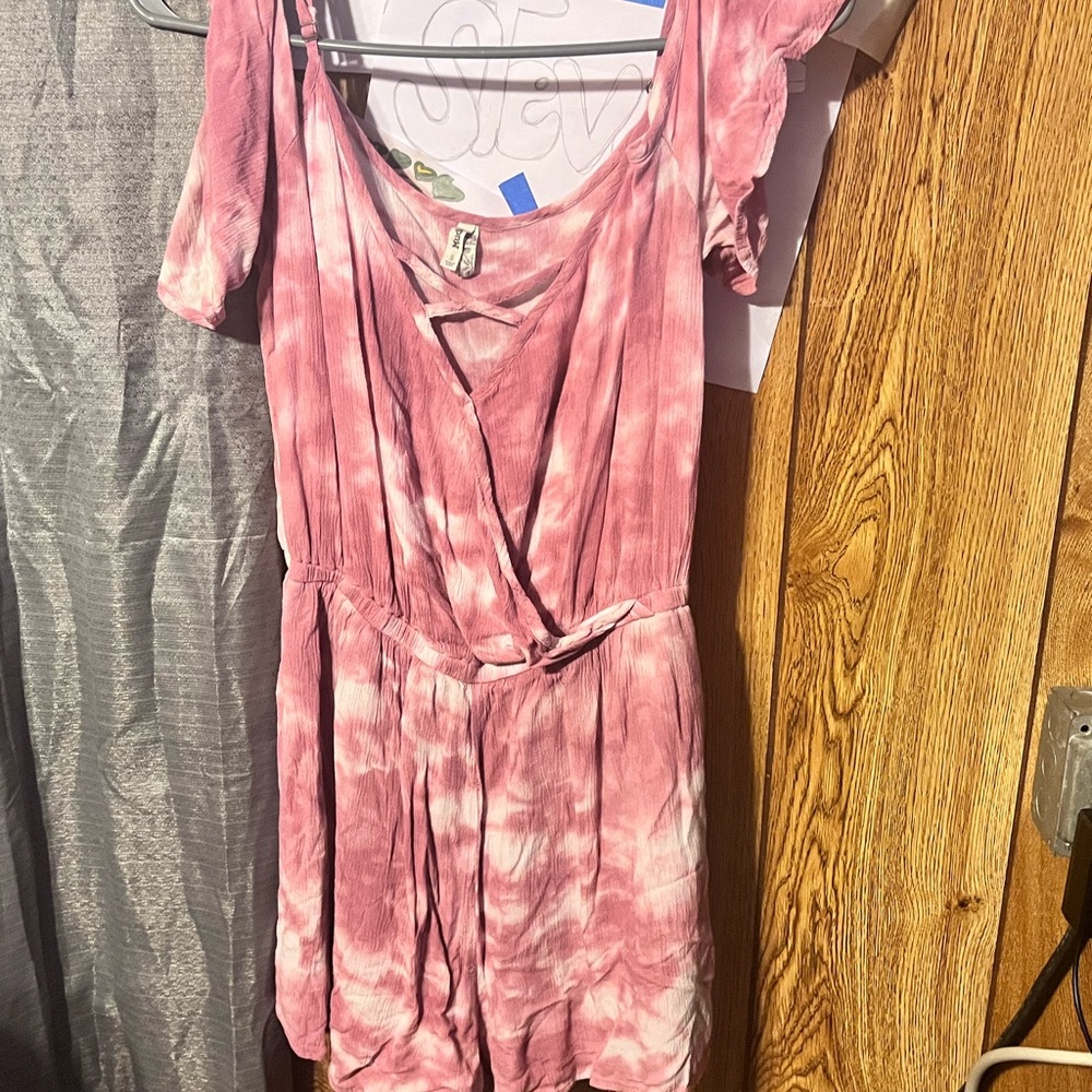 Mudd Pink Tie-Dye Jumpsuit